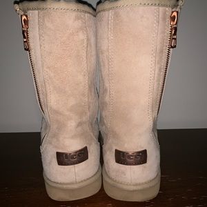 Tan mid-high uggs